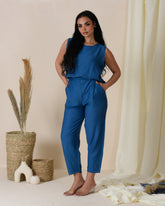 LINEN PLAIN BLUE SET